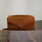 {Style No: RM8LC4MP} YSL 25S CALYPSO GM 38 IN DARK CARAMEL SUEDE GOLD HARDWARE