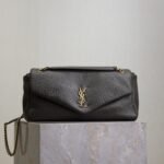{Style No: FCE32PMY} YSL 25S CALYPSO 30 IN DARK OLIVE GRAINED CALFSKIN GOLD HARDWARE