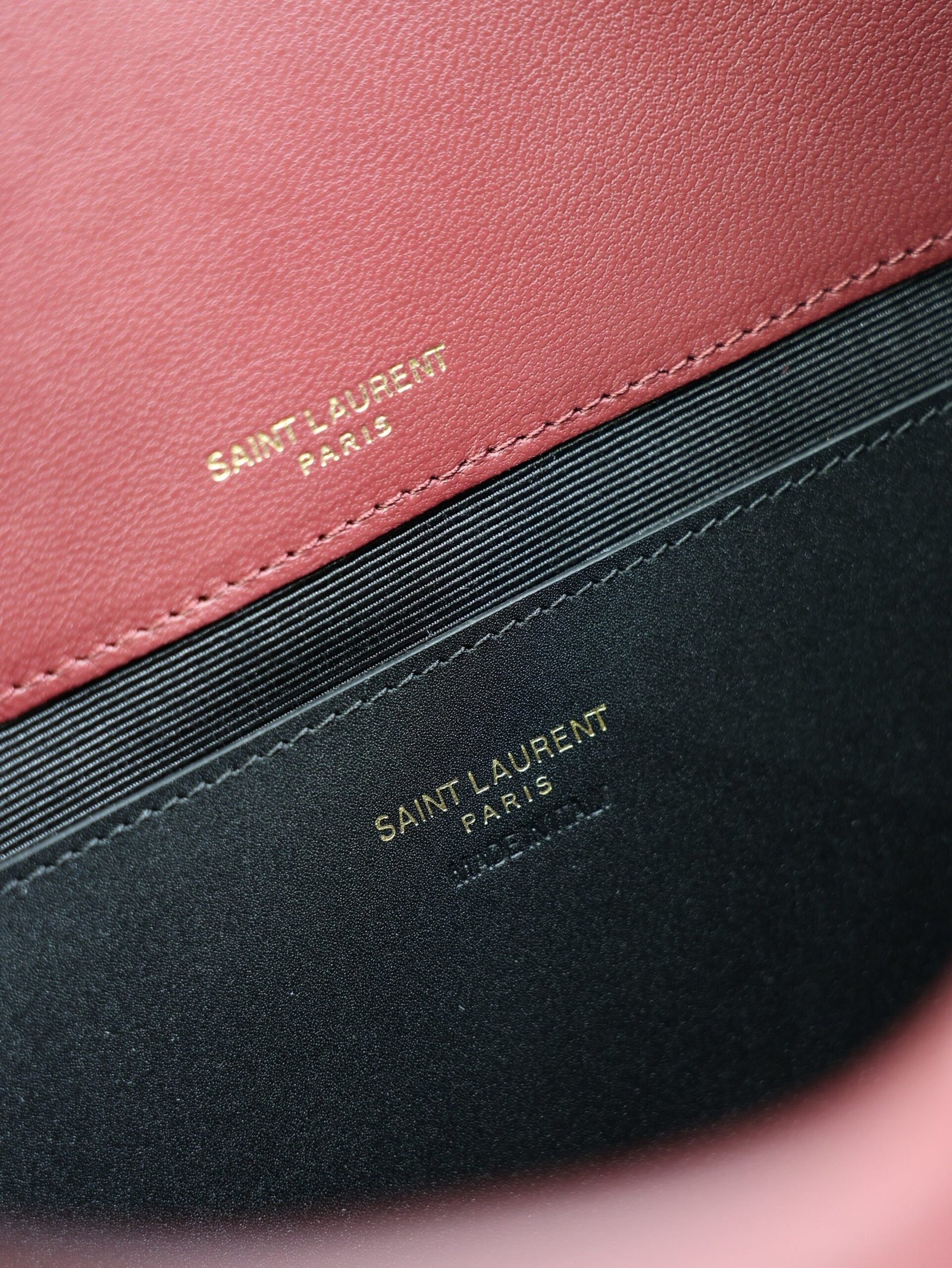 {Style No: UH9GXISL} YSL 25S CASSANDRE LARGE ENVELOPE POUCH 29 IN DARK RUBY SHINY CALFSKIN GOLD HARDWRE - Image 8