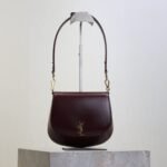 {Style No: 4HDSG3ZP} YSL 25S MINI VOLTAIRE 21 IN ROUGE CABERNET CALFSKIN SAINT LAURENT GOLD HARDWRE