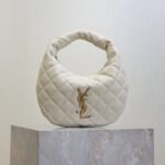 {Style No: GT54QGMV} YSL 25S ICARINO 17 IN WHITE QUILTED CALFSKIN GOLD HARDWARE