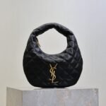 {Style No: S67TGHRW} YSL 25S ICARE BABY 17 IN BLACK QUILTED CALFSKIN GOLD HARDWARE