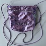 {Style No: SNYXFLNT} CC MINI 20 BAG IN VIOLET PURPLE METALLIC LAMBSKIN