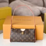 {Style No: 127YMZ1D} LV 25S POCHETTE TIRETTE 22 IN DARK BROWN MONOGRAM CANVAS GOLD HARDWARE