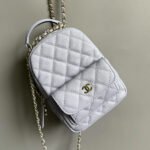 {Style No: 4ZXL2JHN} CC MINI 18 BACKPACK WHITE CAVIAR LIGHT GOLD HARDWARE