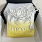 {Style No: 3DOSL2R9} CC HOBO MINI 20CM YELLOW WHITE LAMBSKIN