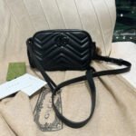 {Style No: K1BF4JO7} GG MINI 18 MARMONT MATELASSÉ SHOULDER BAG BLACK CALFSKIN