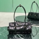 {Style No: CJHXLMNQ} HANDBAG 31 IN BLACK OIL WAX LAMBSKIN