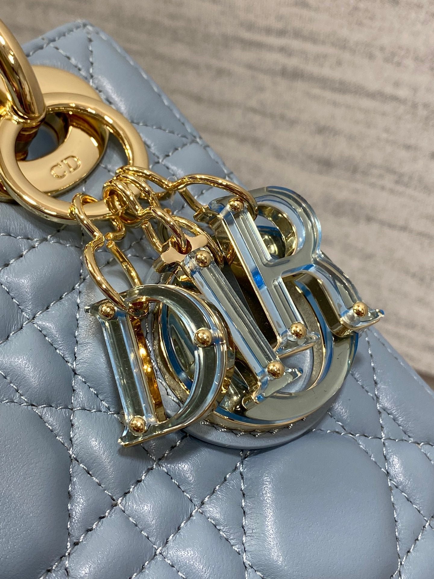 {Style No: KHRHVRMK} LADY MINI BAG 17 IN CERULEAN BLUE LAMBSKIN - Image 6