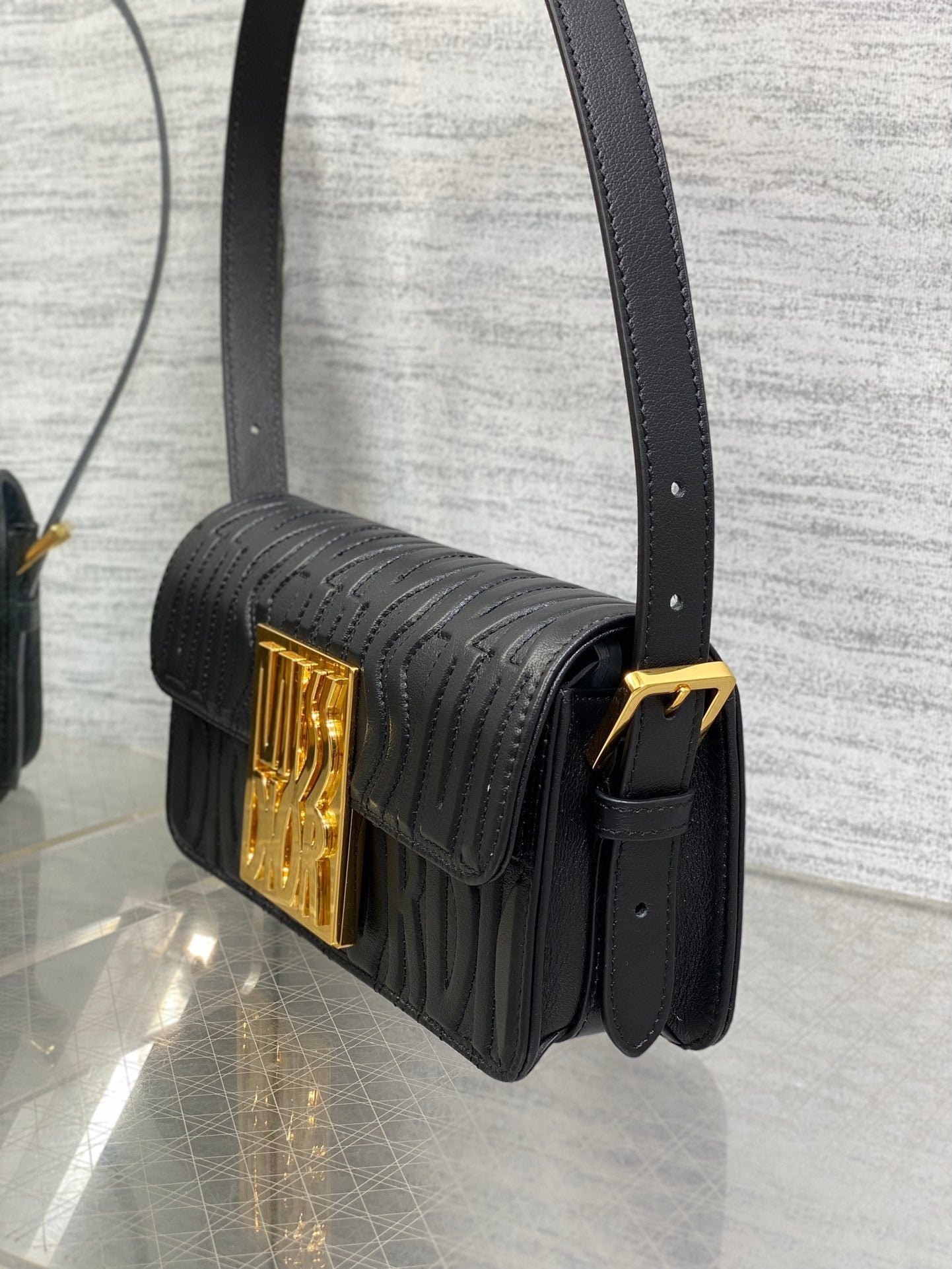 {Style No: J36JB68T} FLAP BAG 18 BLACK QUILTED ALLOVER CALFSKIN - Image 3