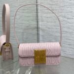 {Style No: 4WSSSCLT} FLAP BAG 18 PALE PINK QUILTED ALLOVER CALFSKIN