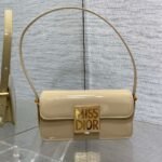 {Style No: SLZFDT3C} FLAP BAG 18 IN WHEAT TAN PATENT CALFSKIN
