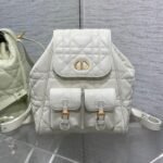 {Style No: V5EZMSGH} SMALL 23 CARO BACKPACK IN WHITE MACROCANNAGE LAMBSKIN