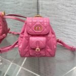{Style No: CD4ZDN32} SMALL 20 CARO BACKPACK IN PUNCH PINK MACROCANNAGE LAMBSKIN