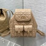 {Style No: L1LYKS5T} MEDIUM 25 CARO BACKPACK ALMOND BEIGE MACROCANNAGE LAMBSKIN