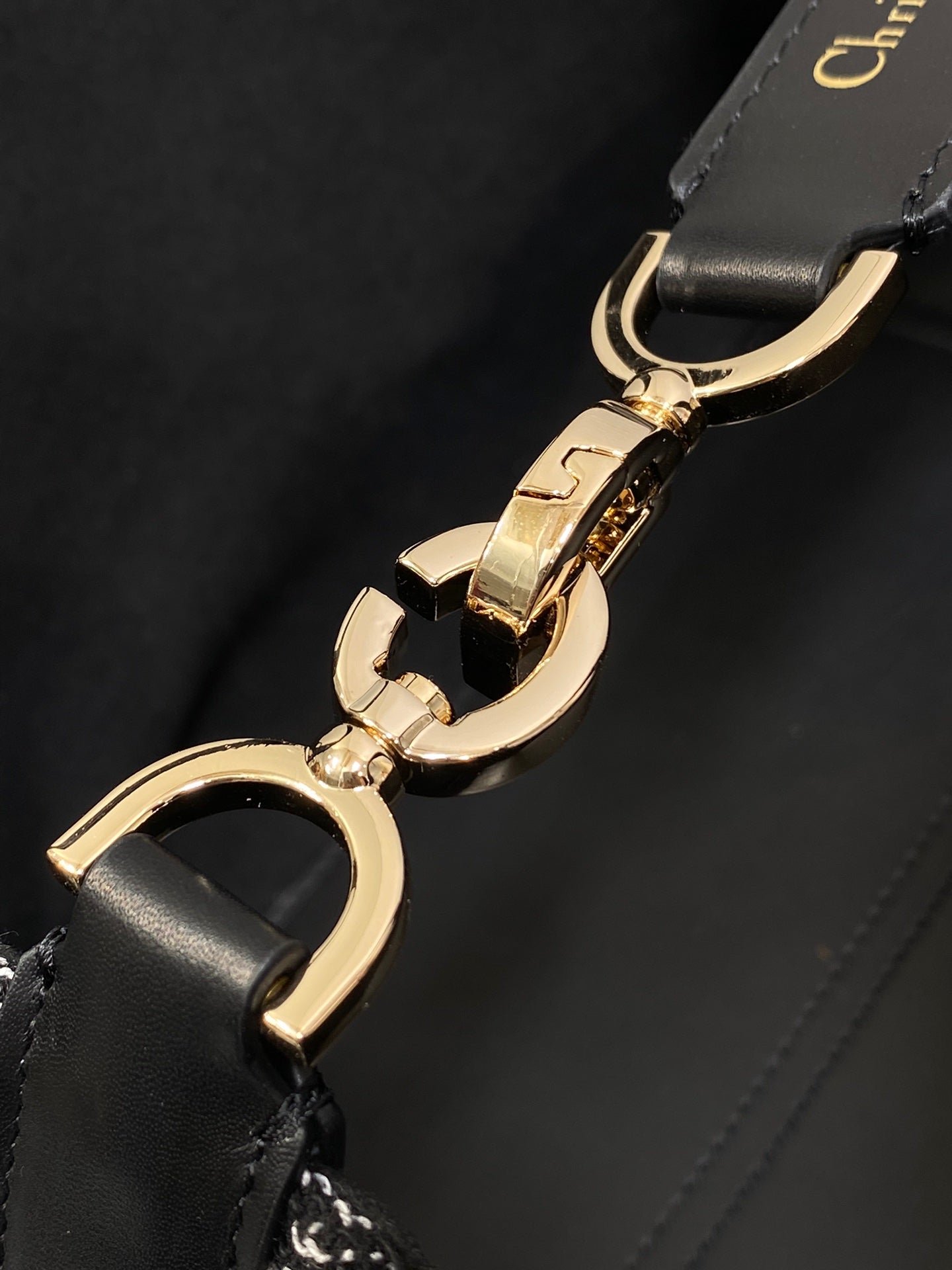 {Style No: EDEBZUG1} MINI 23 TOUJOURS BAG IN BLACK MIX WHITE CANNAGE TWEED WITH GOLD HARDWARE - Image 7