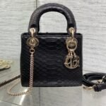 {Style No: WVFGXF89} MINI 17 LADY BAG IN BLACK SNAKESKIN PATTERN LAMBSKIN