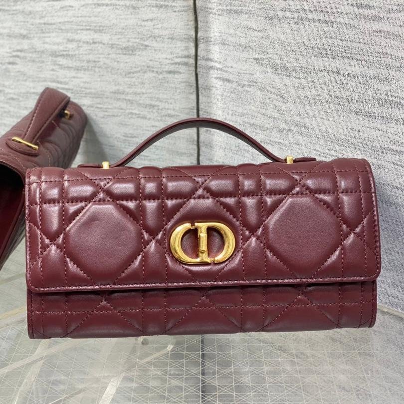{Style No: 4M6ODZEK} MISS CARO TOP HANDLE POUCH 24 IN TERRACOTTA RED MACROCANNAGE LAMBSKIN