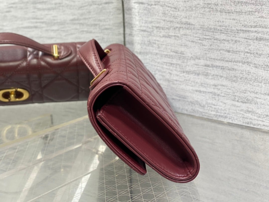 {Style No: 4M6ODZEK} MISS CARO TOP HANDLE POUCH 24 IN TERRACOTTA RED MACROCANNAGE LAMBSKIN - Image 8