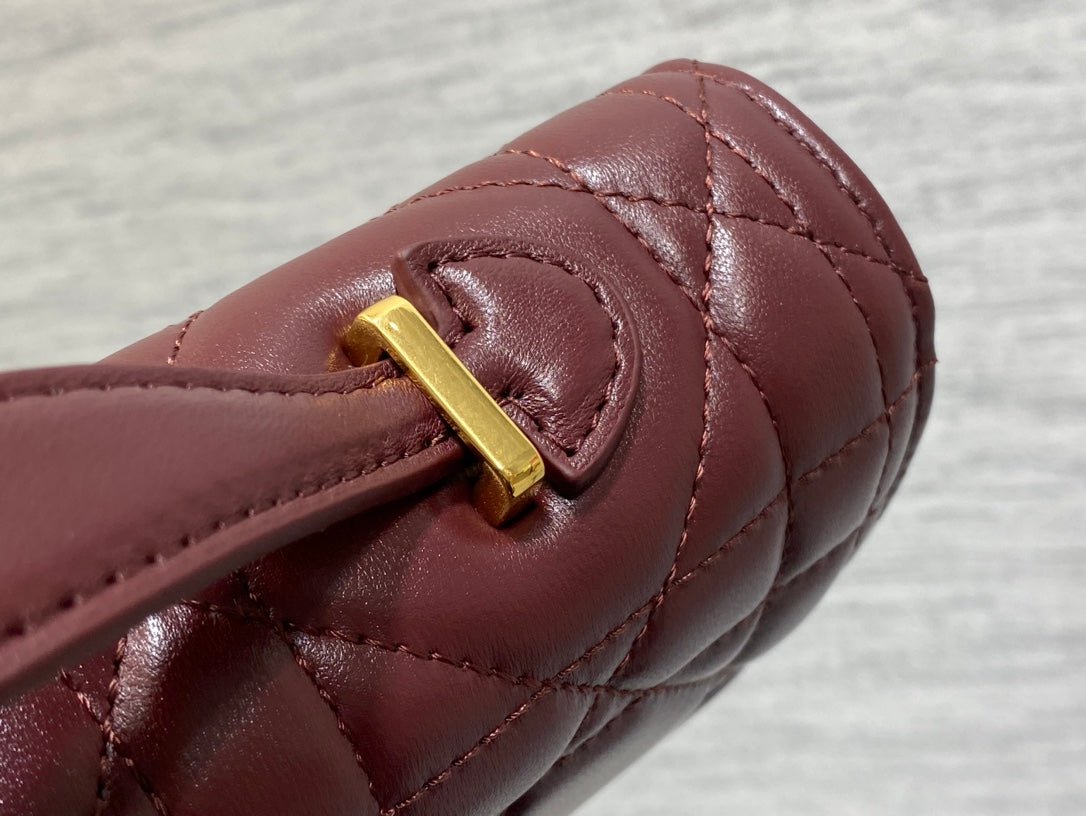 {Style No: 4M6ODZEK} MISS CARO TOP HANDLE POUCH 24 IN TERRACOTTA RED MACROCANNAGE LAMBSKIN - Image 5
