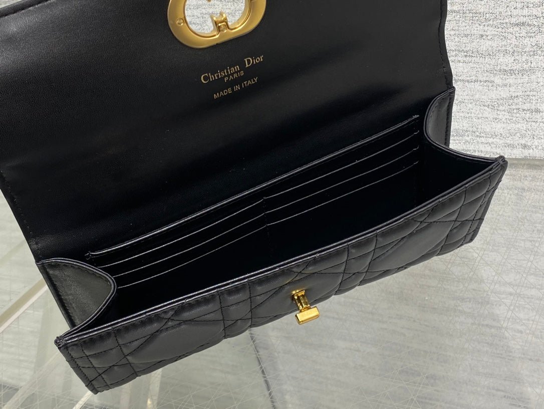 {Style No: 17R6WT3T} MISS CARO TOP HANDLE POUCH 24 IN BLACK MACROCANNAGE LAMBSKIN - Image 9