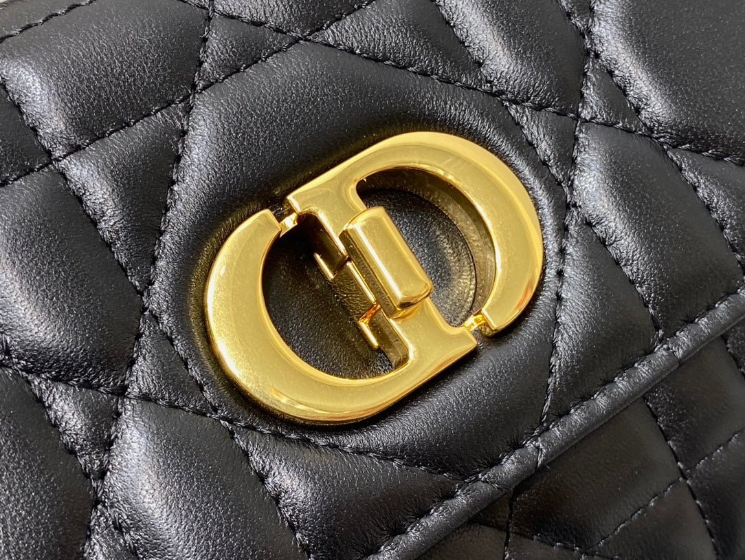 {Style No: 17R6WT3T} MISS CARO TOP HANDLE POUCH 24 IN BLACK MACROCANNAGE LAMBSKIN - Image 5