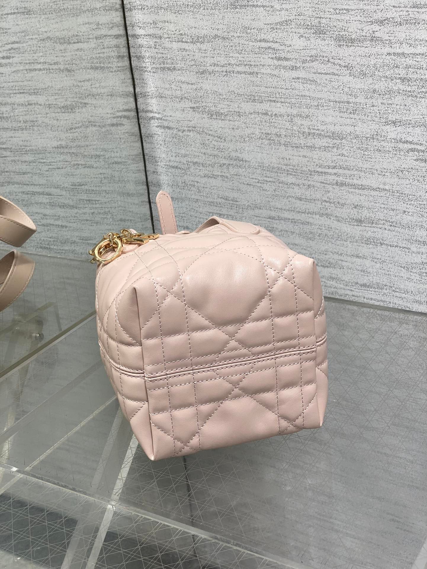 {Style No: DXGIX3QL} DIOR 25S ALWAYS MINI BAG 13 IN LIGHT PINK MACROCANNAGE CALFSKIN GOLD HARDWARE - Image 8