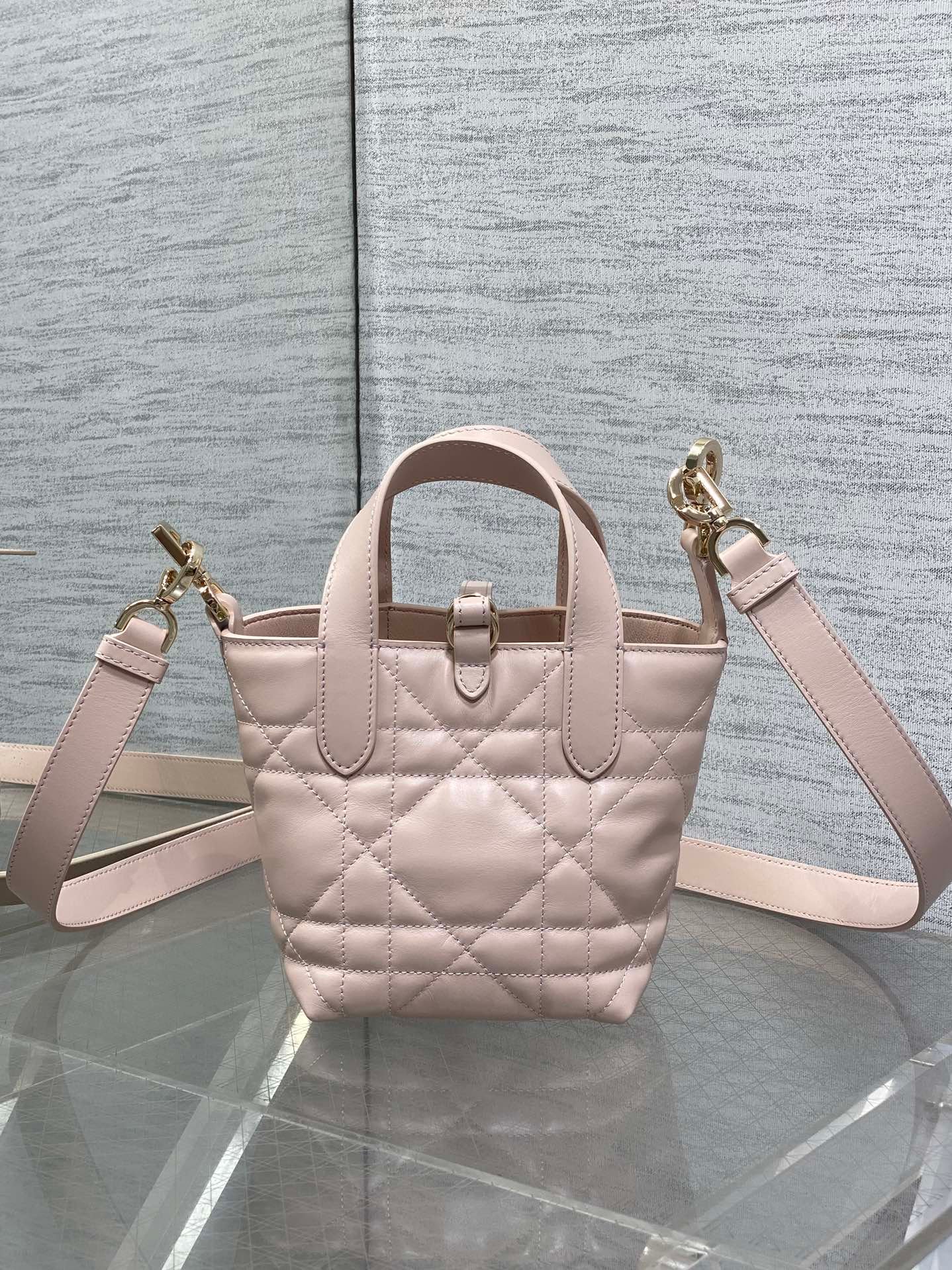 {Style No: DXGIX3QL} DIOR 25S ALWAYS MINI BAG 13 IN LIGHT PINK MACROCANNAGE CALFSKIN GOLD HARDWARE - Image 2