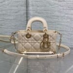 {Style No: APIHPQRL} DIOR 25S MICRO LADY D-JOY 16 IN BEIGE LAMBSKIN GOLD HARDWRE