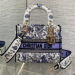 {Style No: I1MXEVNE} DIOR 25S SMALL LADY D-LITE BAG 24 IN PURPLE DIOR NIGHT OF DREAMS EMBROIDERY