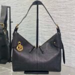 {Style No: LVM3Q3FP} DIOR 25S MEDIUM VOYAGE BAG 28 IN BLACK FLAT MACROCANNAGE GRAINED CALFSKIN