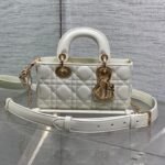 {Style No: IRW2X7L9} DIOR 25S MICRO LADY D-JOY 19 IN IVORY CALFSKIN GOLD HARDWARE