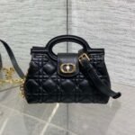 {Style No: FRO5BP66} DIOR 25S JOLIE TOP HANDLE MINI BAG 18 IN BLACK CALFSKIN GOLD HARDWARE