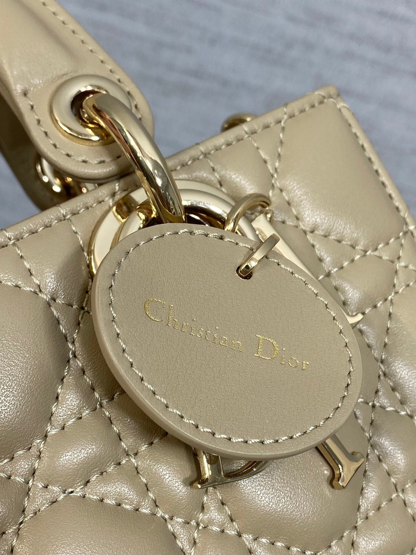 {Style No: JMTTOSGP} DIOR 25S SMALL LADY D‑JOY BAG 19 IN DARK BEIGE CANNAGE CALFSKIN GOLD HARDWRE - Image 7