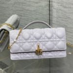 {Style No: 8TBXO3KN} DIOR 25S DIOR TALK PHONE POUCH 21 IN PALE LILAC CALFSKIN GOLD HARDWARE