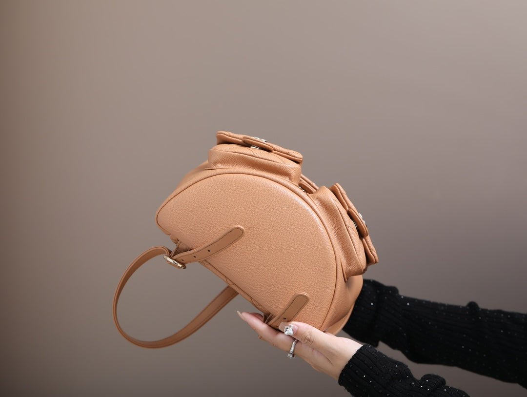 {Style No: AFLLZ9H4} CHANEL 25S BACKPACK 21 CM IN LIGHT BROWN LAMBSKIN - Image 8