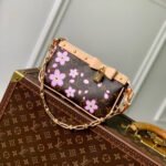 {Style No: 56LPCYZK} POCHETTE ACCESSOIRES 22 IN BROWN MONOGRAM CANVAS CHERRY BLOSSOM