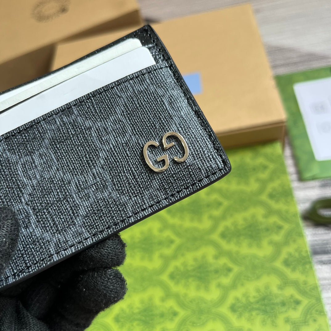 {Style No: MU16H82E} GG CARD CASE 11 WITH GG DETAIL BLACK CALFSKIN - Image 4