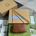 {Style No: K48UTIFC} GG MARMONT MINI 18 BAG IN CINNAMON BROWN CALFSKIN