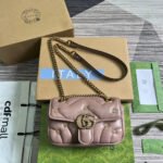 {Style No: YTUWW4Y3} GG MARMONT SMALL 22 BAG IN HOT PINK LAMBSKIN