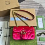 {Style No: C8Q99CN6} GG MARMONT MINI 22 BAG IN BRIGHT PINK VELVET