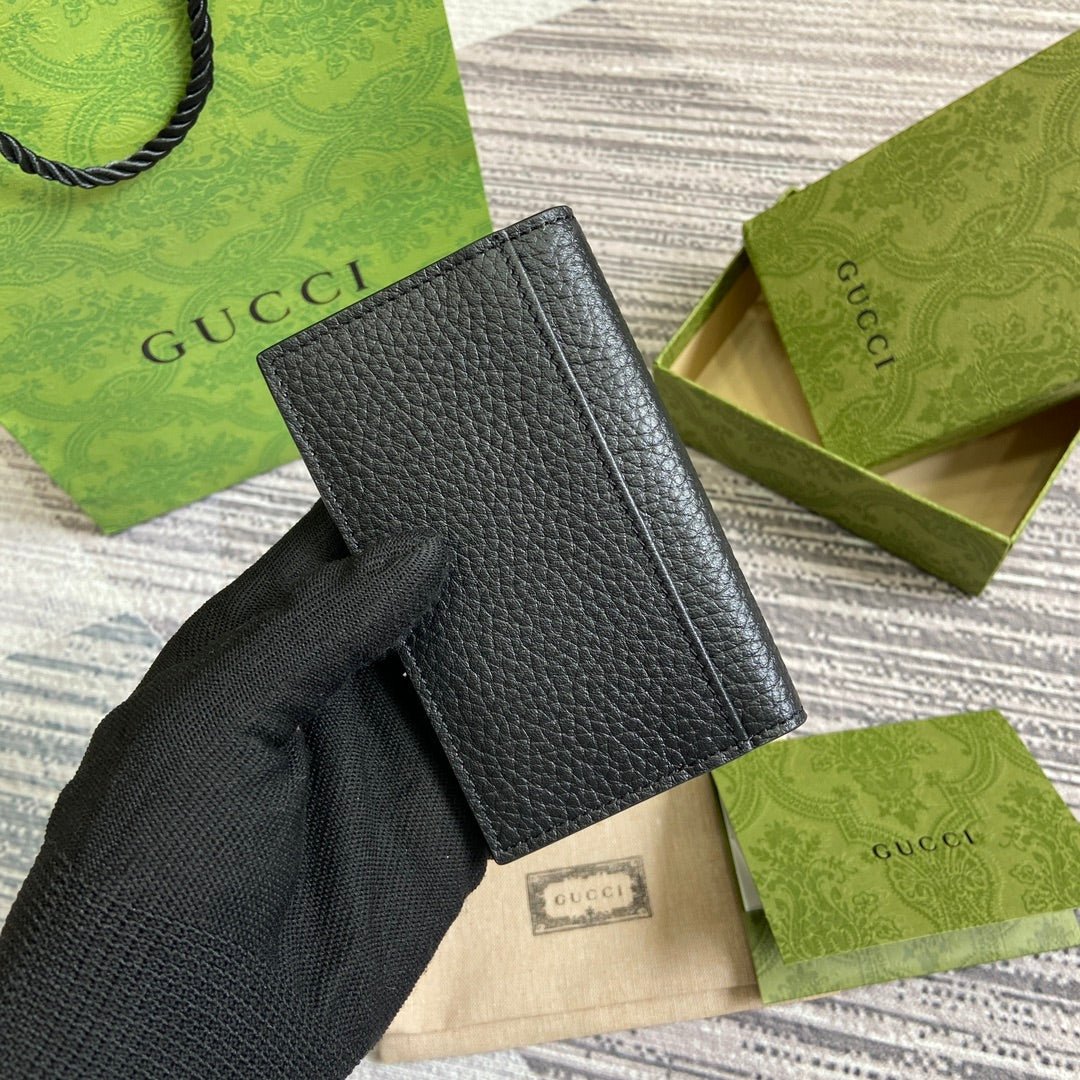 {Style No: PCYGMJ5L} LONG CARD HOLDER 12 IN BLACK CALFSKIN