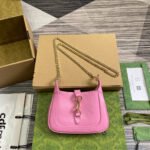 {Style No: CLJ9ZR4C} JACKIE NOTTE MINI BAG 19 IN PINK CRACKED LACQUER CALFSKIN GOLD HARDWARE