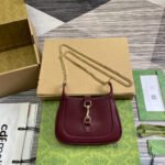 {Style No: R8HXVQRV} JACKIE NOTTE MINI BAG 19 IN BURGUNDY RED CALFSKIN GOLD HARDWARE