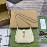 {Style No: 48LHTJWQ} JACKIE NOTTE MINI BAG 19 IN WHITE CRACKED LACQUER CALFSKIN GOLD HARDWARE
