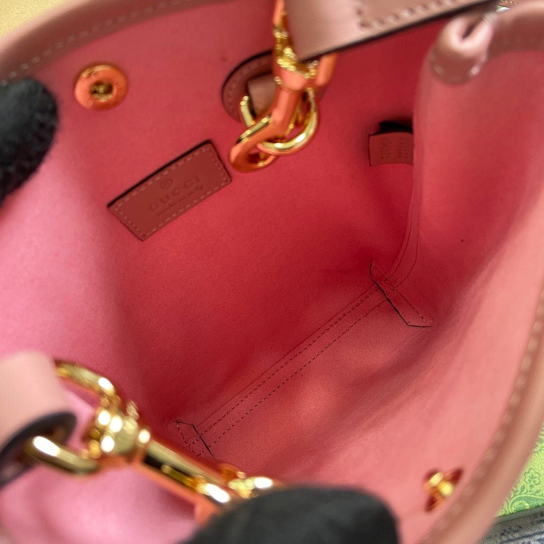 {Style No: BRWI7LVT} GG 20 SUPER MINI BAG WITH STRAP IN LIGHT PINK CALFSKIN - Image 6