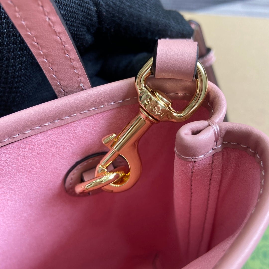 {Style No: BRWI7LVT} GG 20 SUPER MINI BAG WITH STRAP IN LIGHT PINK CALFSKIN - Image 5