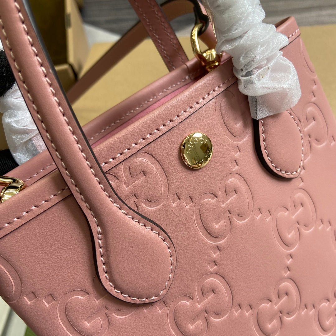 {Style No: BRWI7LVT} GG 20 SUPER MINI BAG WITH STRAP IN LIGHT PINK CALFSKIN - Image 4