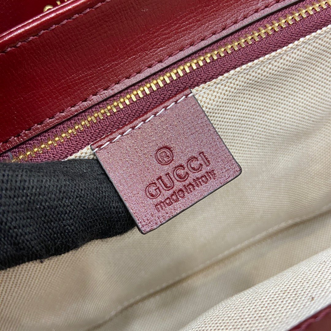 {Style No: KAR9UXD3} HORSEBIT 1955 SHOULDER BAG 25 IN WINE RED LAMBSKIN GOLD HARDWARE - Image 4