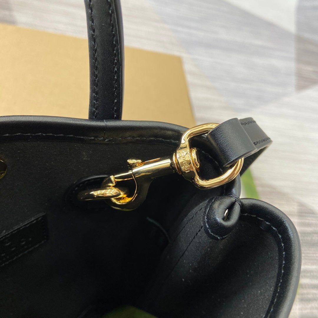 {Style No: X9APXVTW} GG 20 SUPER MINI BAG WITH STRAP IN BLACK CALFSKIN - Image 7